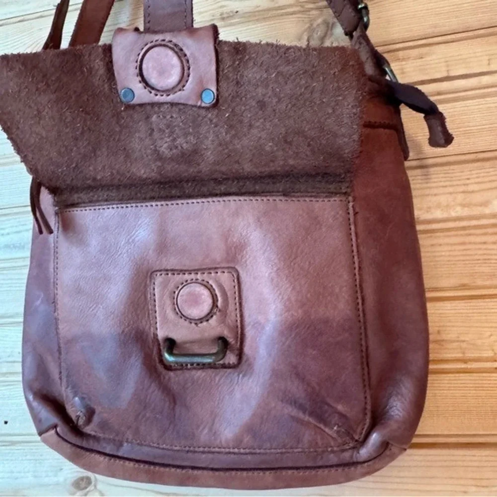 Harbour 2nd Messenger Bag Crossbody Distressed Cognac Leather Purse Straps